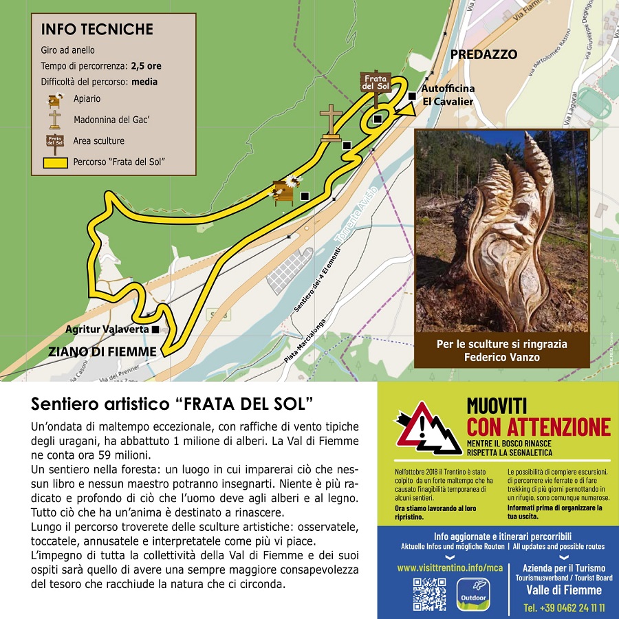 Mappa sentiero FRATA DEL SOL iltrentinodeibam ini