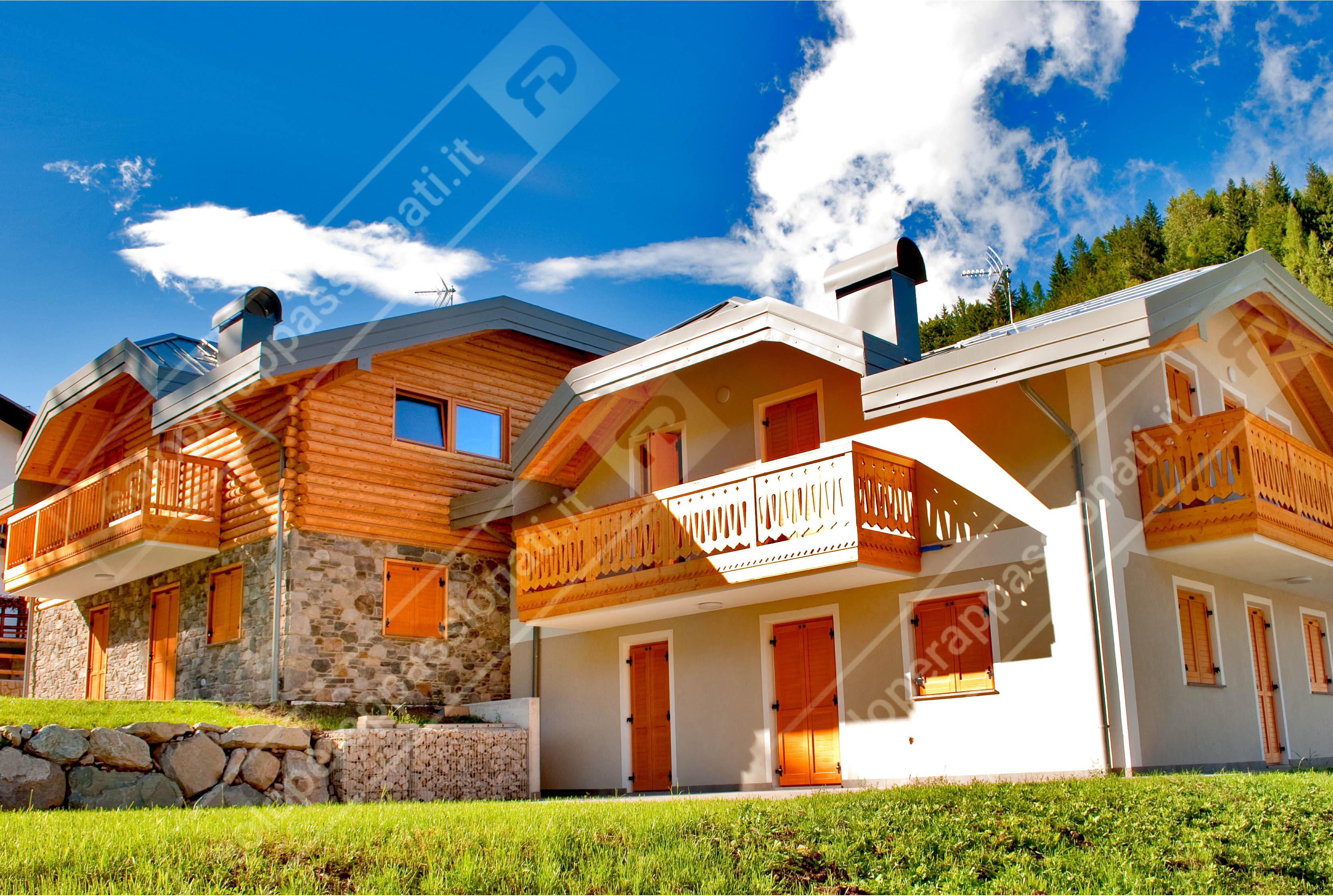 case in tronchi di legno